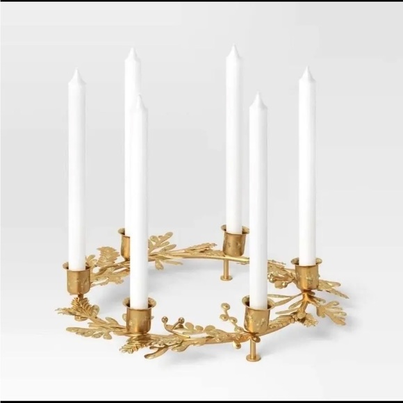 Threshold Accents New Threshold Wreath Centerpiece Goldbrass Taper
